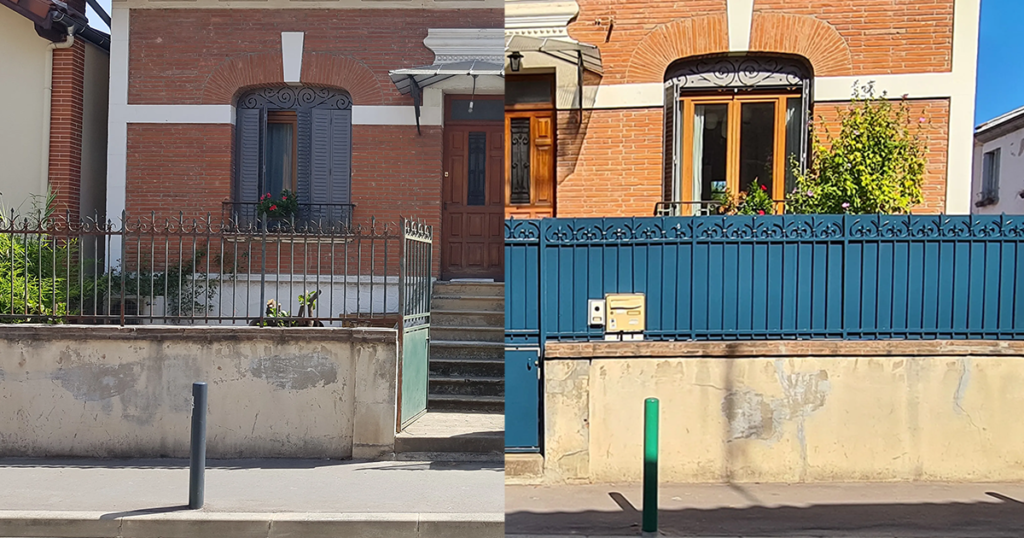 Peinture portail clôture bleu Rabastens - Arth Paint Peinture portail clôture métallique bleu - Rénovation extérieure anti-corrosion Rabastens Tarn Arth Paint